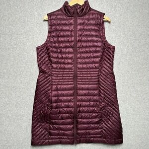 Duluth Trading Co Womens Down Right Tunic Vest Wine Purple Pertex 85813 L NEW